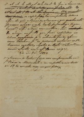 Minuta de despacho de João Severiano Maciel da Costa (1769-1833), Marques de Queluz para Wenzel P...