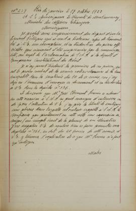 Despacho de 19 de outubro de 1822, de Jean-Baptiste Maler (s.d.-s.d.), cônsul-geral da França no ...