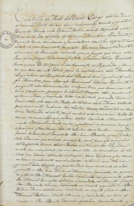 Ata de 3 de agosto de 1824 do Cabildo da vila de Melo, informando sobre a escolha de 4 eleitores ...