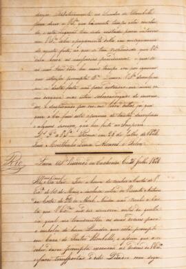 Cópia de ofício enviado por Luiz Moutinho Lima Alvares e Silva (1792-1863), para Manuel Antônio F...