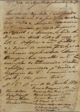 Circular enviada para os agentes diplomáticos em 10 de Junho de 1826, sinalizando sobre a assinat...