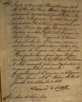 Cópia de despacho n.23 enviado por João Carlos Augusto de Oyenhausen-Gravenburg (1776-1838), Marq...