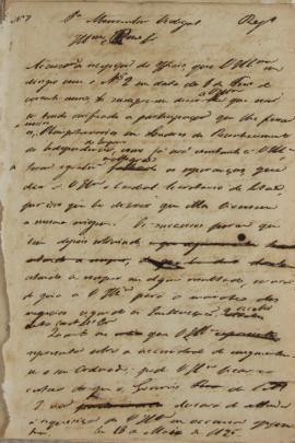 Despacho enviado ao monsenhor Francisco Corrêa Vidigal (s.d-1838) em 18 de março de 1826. O docum...