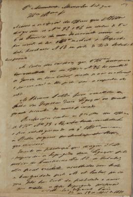 Despacho enviado ao monsenhor Francisco Corrêa Vidigal (s.d-1838) em 19 de abril de 1828. O docum...