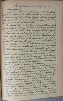 Carta de 23 de janeiro de 1822, de Jacques-Marie Aymard (s.d.-1837), Conde de Gestas, endereçada ...