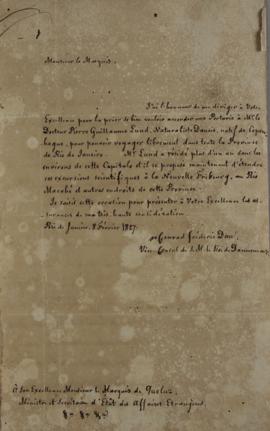 Ofício de 8 de fevereiro de 1827, de Conrado Frederico Dau, vice-cônsul da Dinamarca, dirigida a ...