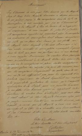 Cópia da carta do compositor Muller, encaminhada ao Imperador D. Pedro I (1798-1834), sobre os 10...