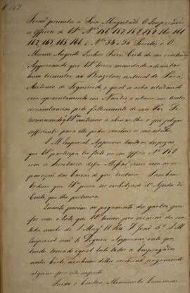 Cópia de despacho n° 167 enviado por Antônio Luiz Pereira da Cunha (1760-1837), Visconde de Inham...