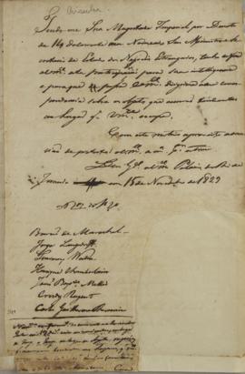 Circular enviada em 15 de novembro de 1829 para Wenzel Philipp Leopold (1784-1851), Georg Heinric...