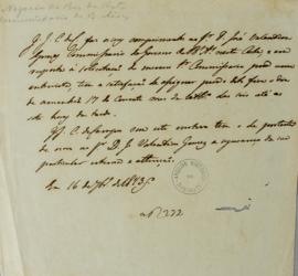 Minuta de Luis José de Carvalho e Melo (1764-1826) a José Valentim Gomez (s.d.) do dia 16 de junh...