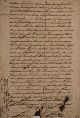 Procuração original, datada de 19 de fevereiro de 1842, escrita pelo escrivão José Xavier da Costa. A procuração declara que Dona Carlota Maria José Nabuco Cerqueira Lima, viúva do negociante José Cerqueira Lima, cidadão brasileiro, justifica o direito de arrecadar os pertences do casal inventariados pelo falecido para partilhar com os respectivos herdeiros. Ela requisita também uma indenização pelas apreensões, realizadas pela Inglaterra, das embarcações “Caliope”, “Golfinho” e “Firmeza”, que a viúva afirma terem sido erroneamente acusadas de tráfico de escravizados. Contém anexos.