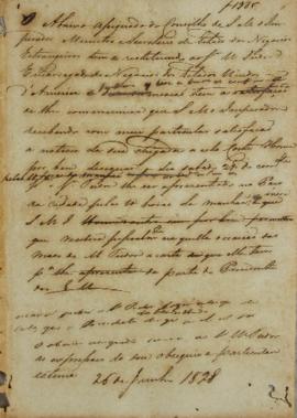 Minuta de 25 de junho de 1828, endereçada a João Carlos Augusto de Oeinhausen (s.d.-1838), Marquê...