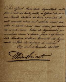 Despacho enviado por João Carlos Augusto de Oyenhausen-Gravenburg (s.d.-1838), em 22 de dezembro ...