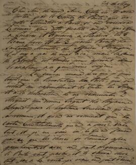 Carta original, sem indicação de autoria, enviada a Sir Charles Stuart (1779-1845), Barão de Roth...