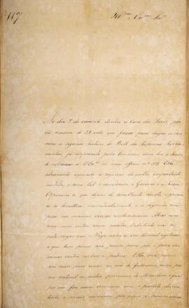 Ofício original enviado por Eustáquio Adolfo de Mello Mattos (1795-s.d.) para Francisco Carneiro ...