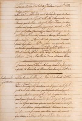 Cópia do ofício enviado por Luiz Moutinho Lima Alvares e Silva (1792-1863), ao Monsenhor Francisc...