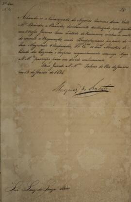 Cópia de despacho n.2 enviado por João Carlos Augusto de Oyenhausen-Gravenburg (1776-1838), Marqu...