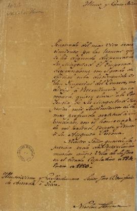 Ofício de 18 de janeiro de 1823, enviada por Nicolás Herrera (1744-1833) para José Bonifácio de A...