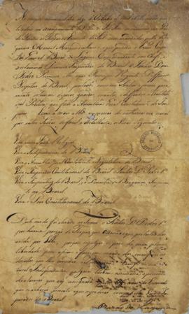 Aclamação do Imperador, D. Pedro I (1798- 1834),  no dia 12 de outubro de 1822 no acampamento de ...
