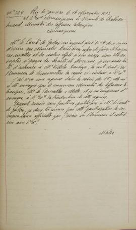 Despacho de 16 de novembro de 1823, de Jean-Baptiste Maler (s.d.), Cônsul-geral da França no Bras...