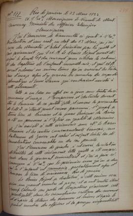 Despacho nº 177, de 23 de março de 1822, de Jean-Baptiste Maler (s.d.), Cônsul-geral da França no...