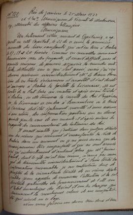 Despacho nº 178, de 25 de março de 1822, de Jean-Baptiste Maler (s.d.), Cônsul-geral da França no...