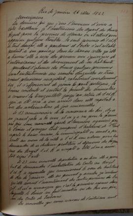 Carta de 26 de maio de 1822, de Jacques-Marie Aymard (s.d.-1837), Conde de Gestas, na qual comuni...