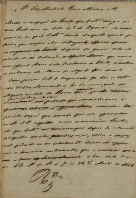 Despacho enviado para Luiz Moutinho Lima Alvares e Silva (1792-1863) em 26 de março de 1828 sobre...