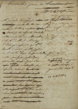 Circular enviada para as províncias do Império em 23 de outubro de 1829, comunicando a pedido da ...