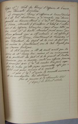 Cópia da carta nº 3, de 14 de novembro de 1821, de Jean-Baptiste Maler (s.d.), Cônsul-geral da Fr...