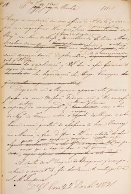 Minuta de despacho enviado para José Joaquim da Rocha (1777-1848), com data de 22 de dezembro de ...