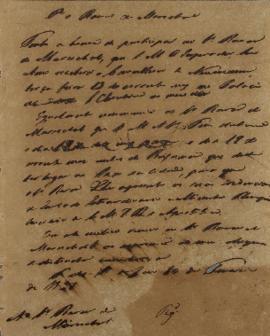 Minuta de despacho para Wenzel Philipp Leopold (1784-1851), Barão de Mareschal, informando que o ...