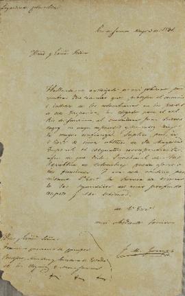 Despacho de Juan María Gómez (1798- 1850) a Francisco Carneiro de Campos (1765-1842), em 03 de ma...