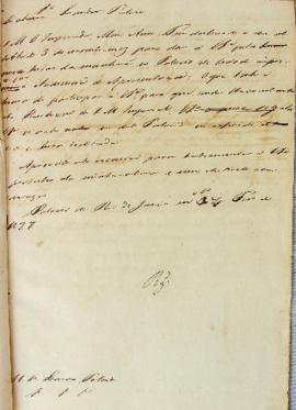 Minuta de 10 de fevereiro de 1827, endereçada a Leandro Palácios, Enviado Extraordinário e Minist...