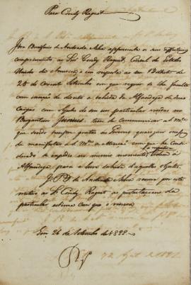 Despacho de 26 de setembro de 1823, de José Bonifácio de Andrada e Silva (1763-1838), conselheiro...