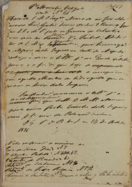 Circular enviado ao Monsenhor Francisco Corrêa Vidigal (s.d-1838) em 14 de outubro de 1826 fazend...