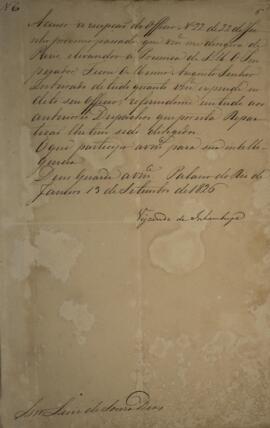 Cópia de despacho eenviado por Antônio Luiz Pereira da Cunha (1760-1837), Visconde de Inhambupe, ...