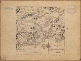 Planta cartográfica do Rio de Janeiro, produzido em 1828. O documento destaca freguesias, rios e ...