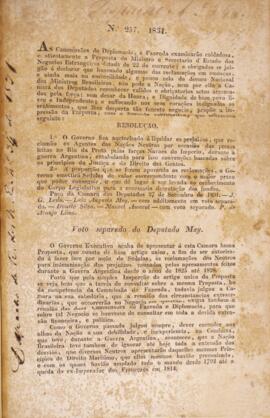 Panfleto de n° 257 de 1831 acerca de autorização do Governo para mandar expedir, pelo Tesouro Nac...