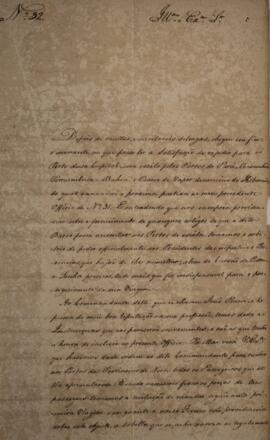 Ofício original enviado por Manuel Rodrigues Gameiro Pessoa (1800-1846), Visconde de Itabaiana, p...