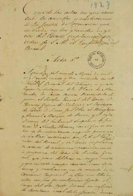 Cópia de Atas datadas de 6 de março de 1823 até 21 de março de 1823, em que constam os acordos e ...