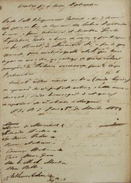 Circular enviada ao corpo diplomático em 1 de setembro de 1829, comunicando a data da Assembleia ...