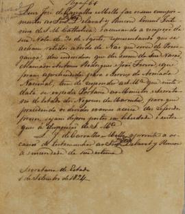 Despacho de Luiz José de Carvalho e Mello (1764-1826), endereçado ao Cônsul interino da Espanha, ...