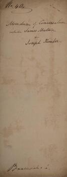 Memorando original enviado por George Hamilton-Gordon (1784-1860), Lord Aberdeen, para os lordes comissários do Almirantado com data de 24 de maio de 1842, discorrendo sobre instruções relativas aos procedimentos dos oficiais da força naval britânica acerca da supressão do comércio de escravizados na costa da África.