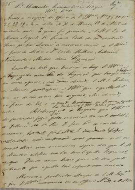 Despacho enviado ao Monsenhor Francisco Corrêa Vidigal (s.d-1838) em 3 de julho de 1826 referente...
