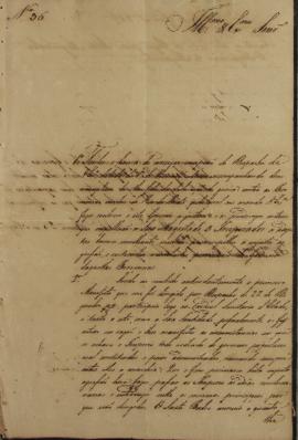Oficio nº 36 de Francisco Corrêa Vidigal (s.d-1838) a Antônio Luiz Pereira da Cunha (1760-1837), ...