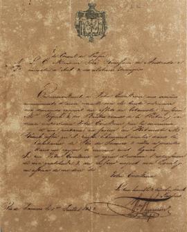 Despacho de 1º de julho de 1822, de Karl Wilhelm von Theremin, Cônsul-geral da Prússia no Brasil,...