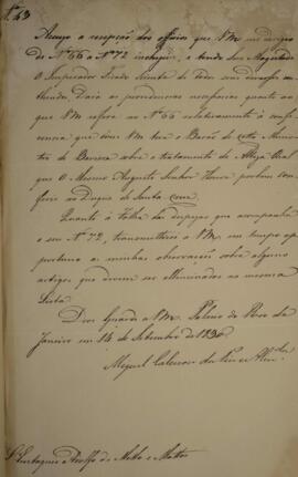 Cópia de despacho n.43 enviado por Miguel Calmon du Pin e Almeida (1794-1865), Marquês de Abrante...