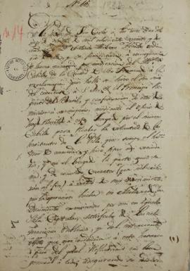 Ata de 11 de novembro de 1822 de celebração realizada pelo Cabildo da Vila de São Carlos, sobre a...