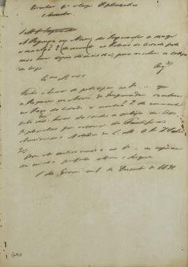 Minuta de circular enviada ao corpo diplomático em 1 de dezembro de 1831, convocando-os para uma ...